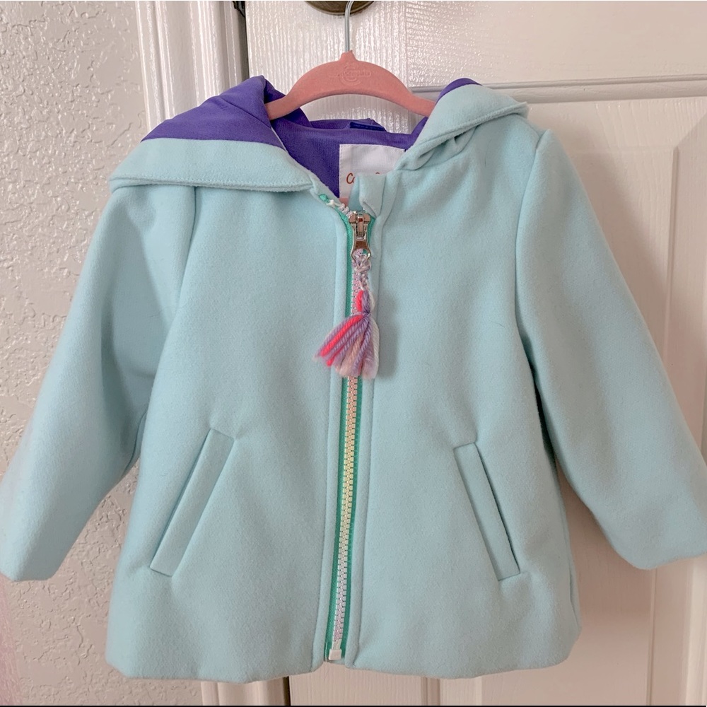Cat & Jack Brand Baby Girl Unicorn Hooded Peacoat